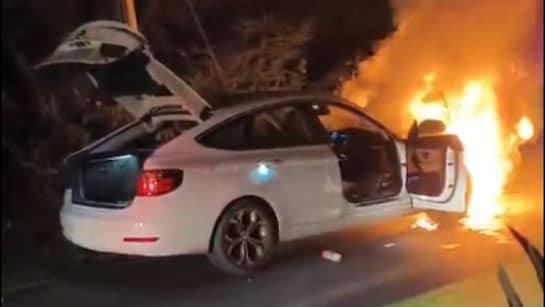 Rajasthan Car Fire: हाईवे पर दौड़ती BMW कार में लगी भीषण आग, बाल-बाल बची पूरे परिवार की जान , 6 लोग सवार थे
