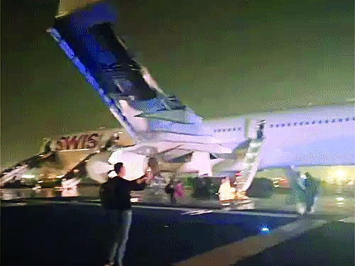 टेकऑफ के दौरान स्विस प्लेन का इंजन हुआ फेल ,  6 यात्री घायल