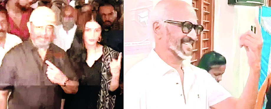 तमिलनाडु के चेन्नई में रजनीकांत, कमल हासन, धनुष समेत कई सेलेब्स ने वोटिंग की
