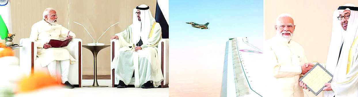 पीएम मोदी के स्वागत में UAE ने उड़ाए F-16, राष्ट्रपति ने  एयरपोर्ट पर किया रिसीव
